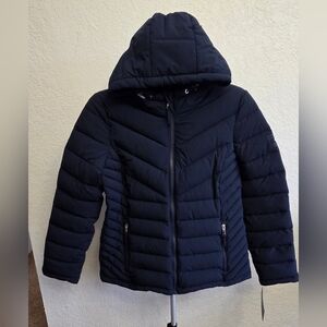 Tommy Hilfiger Womens Long Sleeve Puffer Jacket Navy